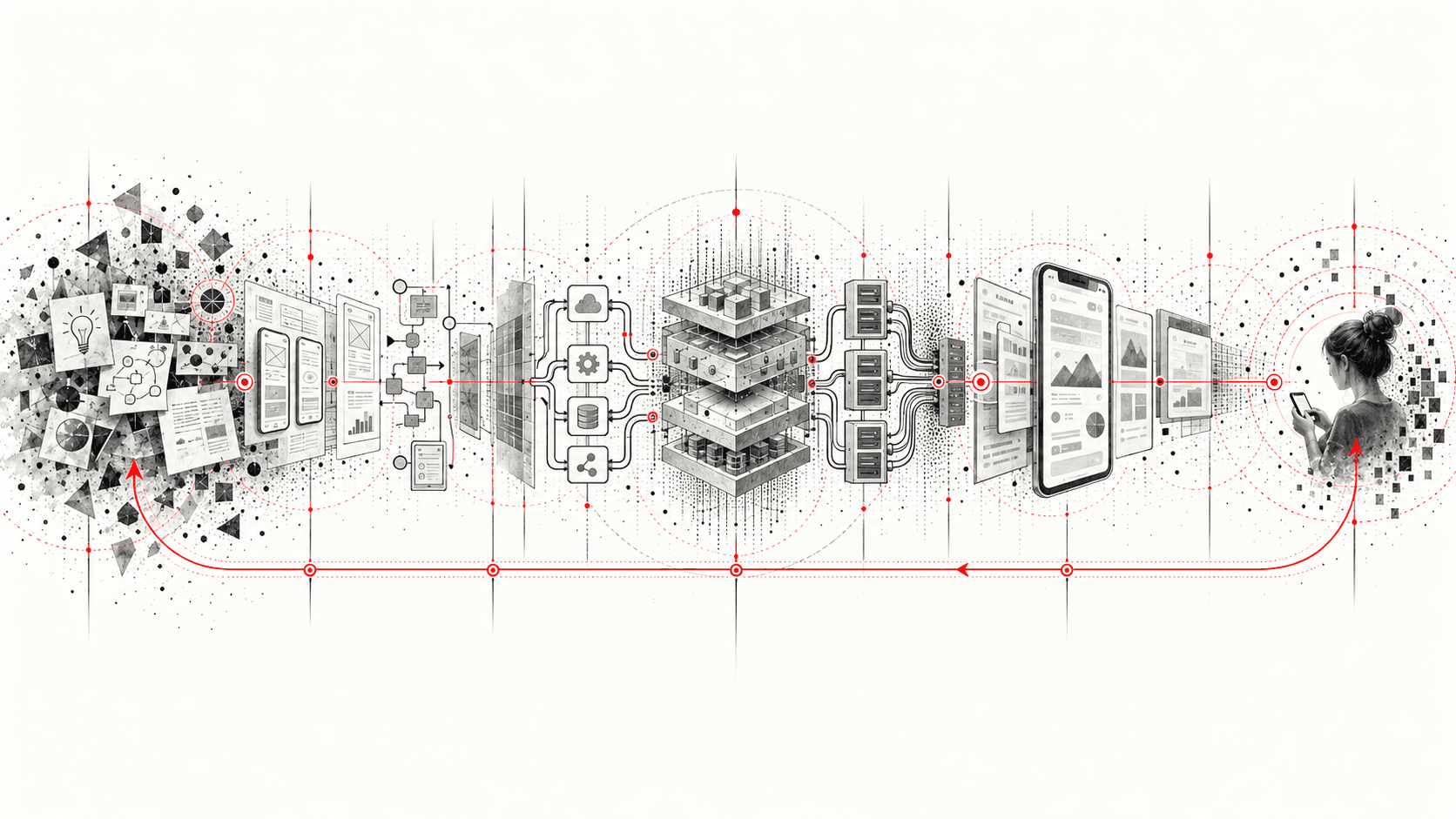 Product development from interface concepts through application architecture and data services to a person using the finished app.